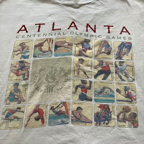 VTG 90s Single Stitch Hanes Beefy Tee Atlanta Centennial Olympics t-shirt, XL - Picture 7 of 8